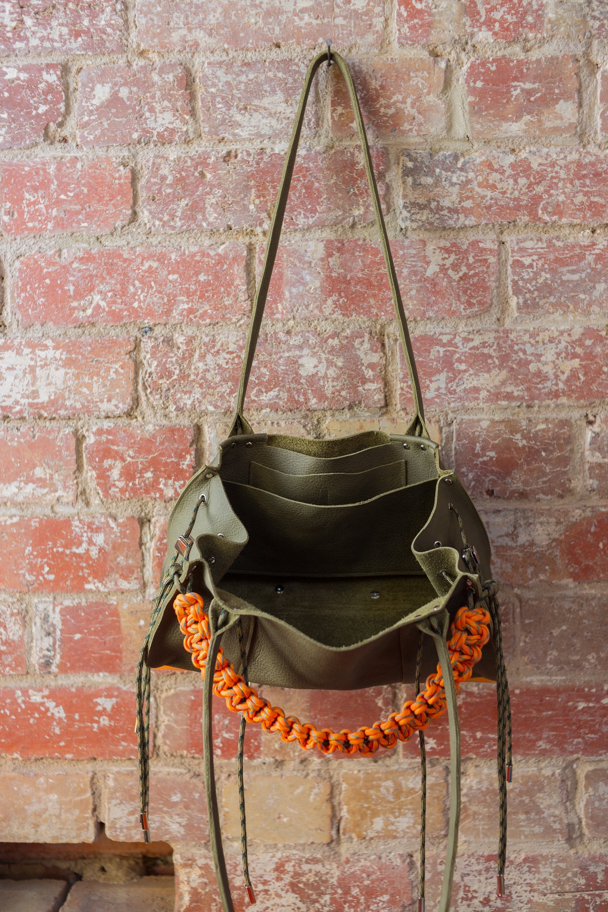 Rose Bag in Moss+Tangerine