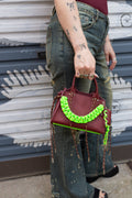 Petite Rose Bag in Burgundy+Acid Lime
