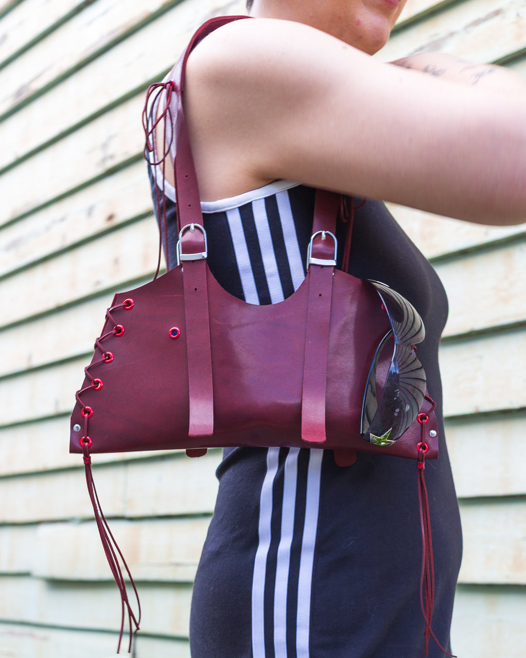 The Split Bag in Oxblood