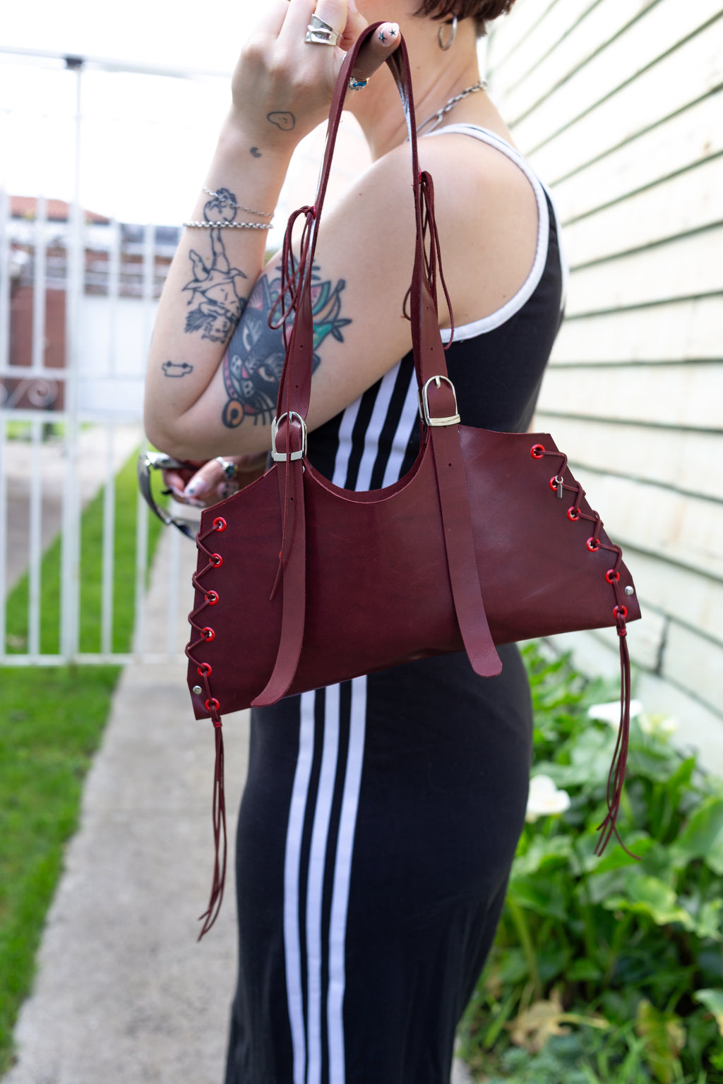 The Split Bag in Oxblood