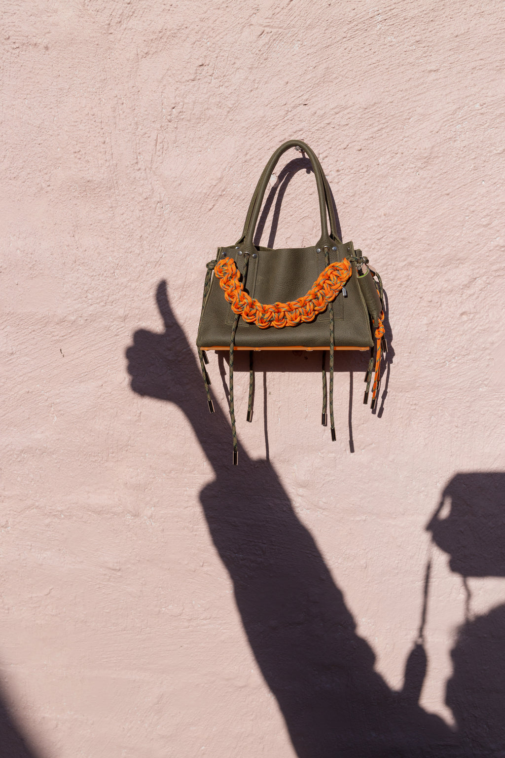 Petite Rose bag in Moss/Tangerine
