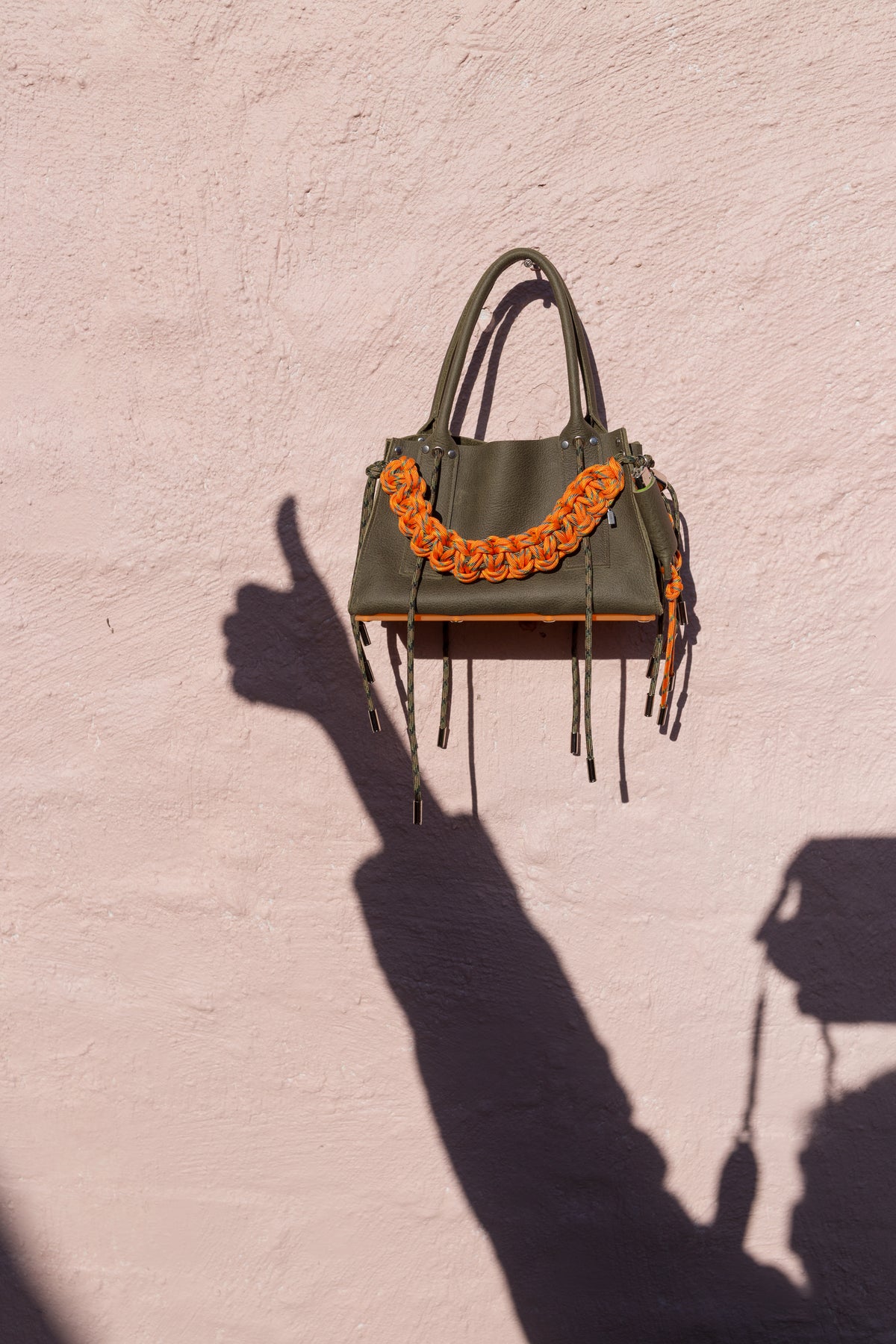 Petite Rose bag in Moss/Tangerine