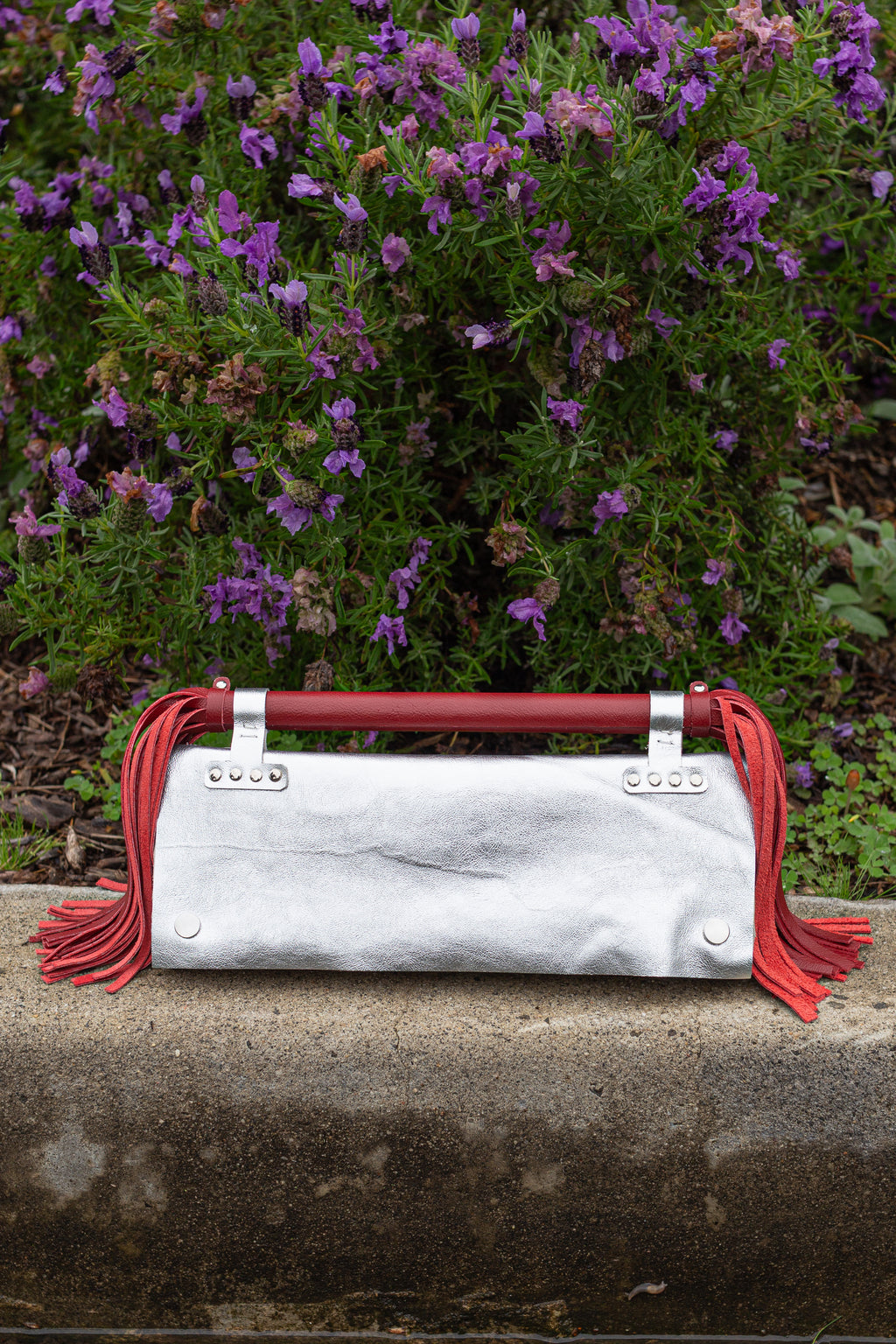 1 of 1 Pony fringe bag in Silver/Rouge