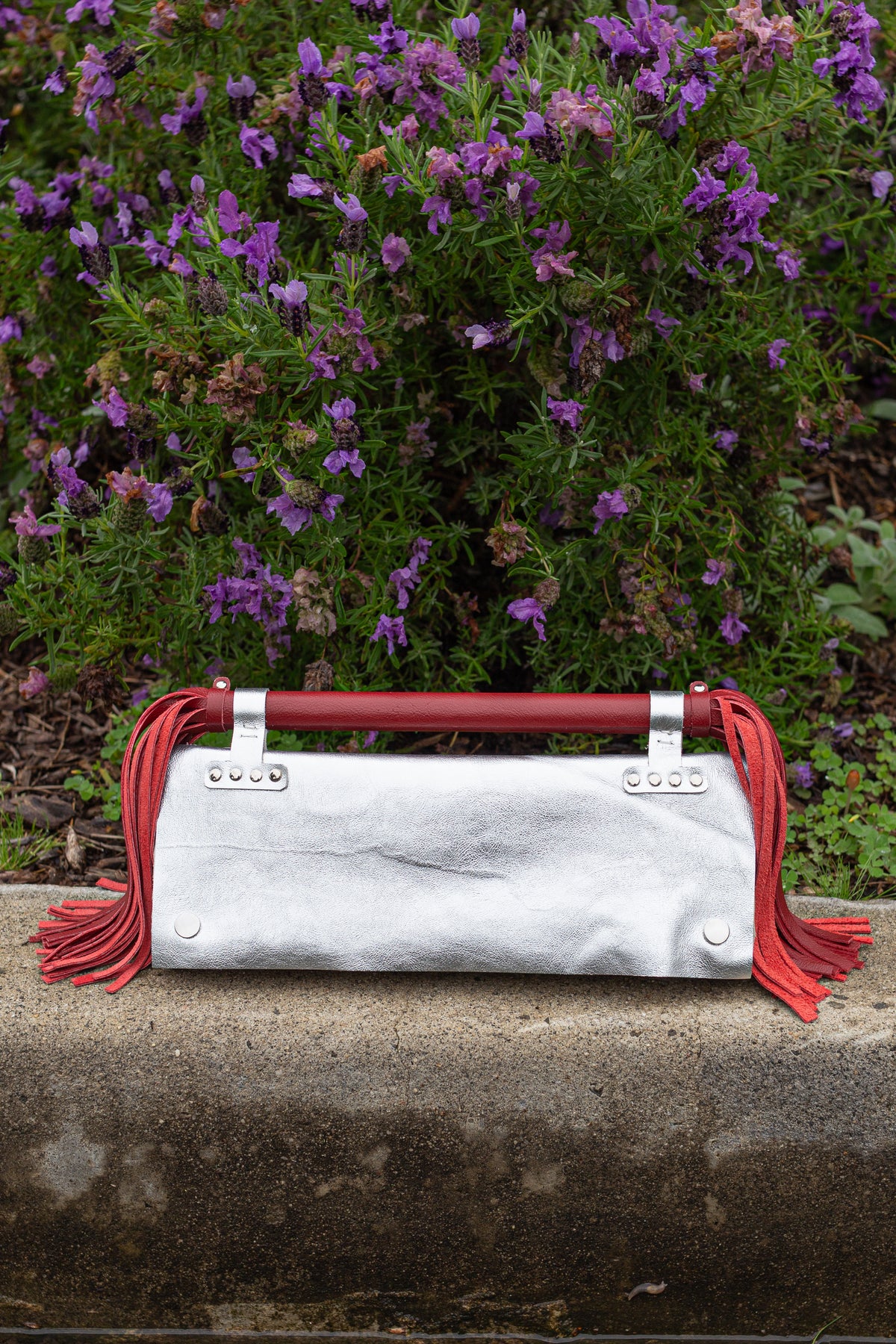 1 of 1 Pony fringe bag in Silver/Rouge